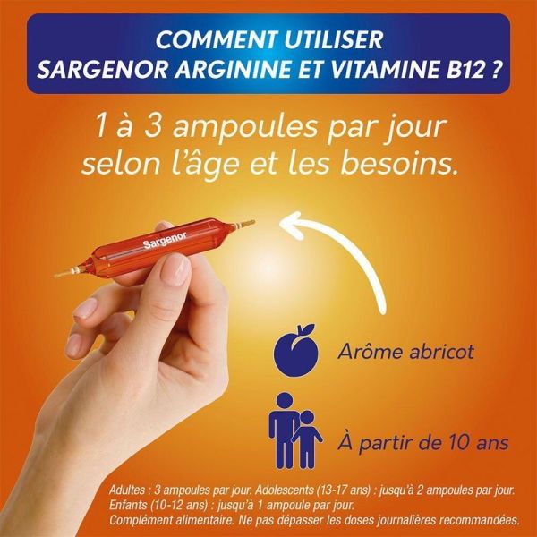 Sargenor Arginine & Vitamine B12 - 20 ampoules