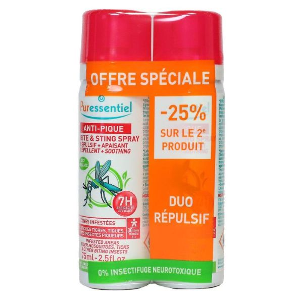 Anti-pique spray répulsif apaisant - 2x75ml