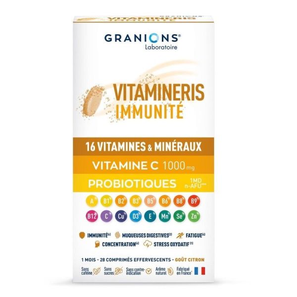 Construction musculaire Vitamineris Immunité 1000mg - 28 comprimés