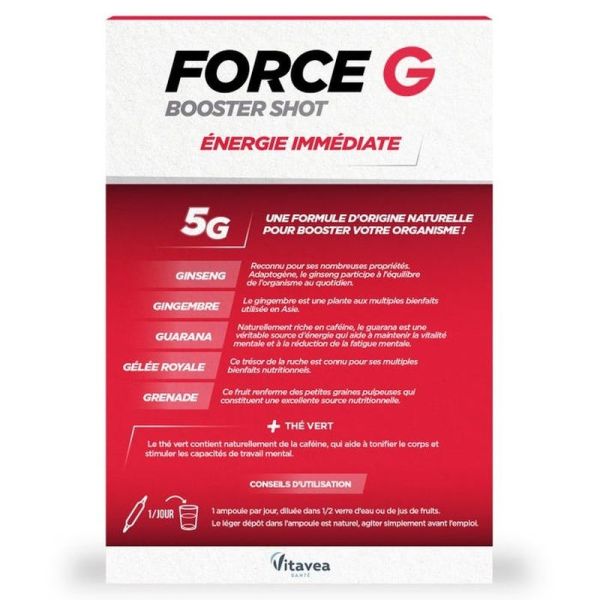 Force G Booster Shot Énergie Immédiate - 20 ampoules de 10 ml