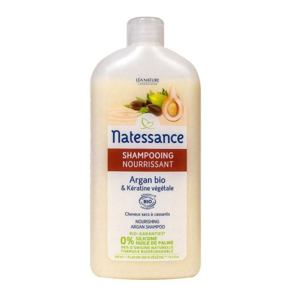 Natessance Shampooing Nourrissant Argan Bio et Kératine Végétale - 500ml