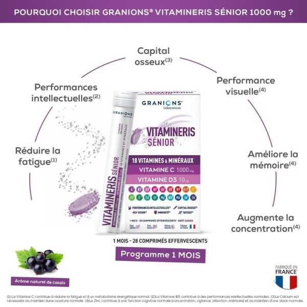 Construction musculaire Vitamineris Senior 1000mg - 28 comprimés