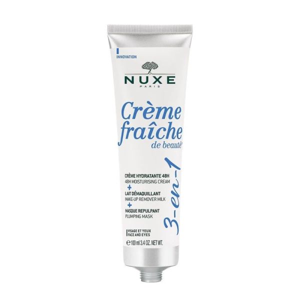 CRÈME FRAICHE DE BEAUTÉ® Crème Hydratante 48h, Lait Démaquillant, Masque Repulpant - 100 ml