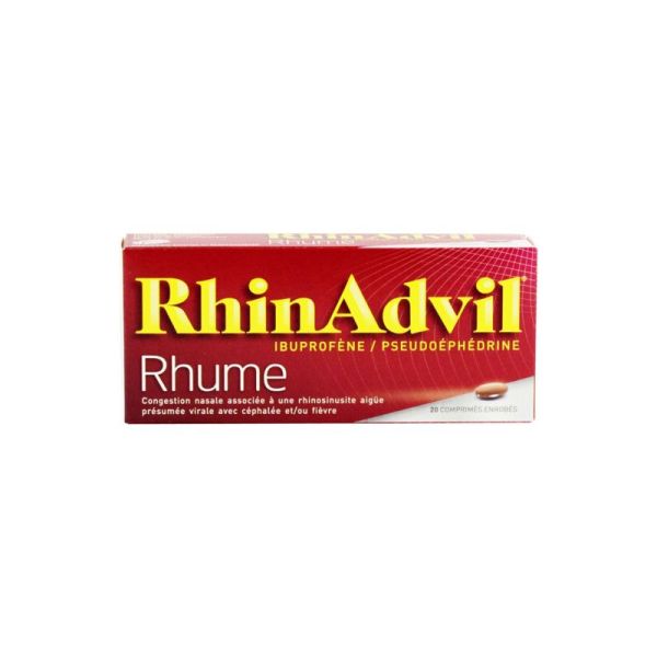 RHINADVIL RHUME IBUPROFENE/PSEUDOEPHEDRINE, comprimé enrobé - 20 comprimés