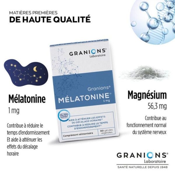 Mélatonine 1 mg - 60 gélules