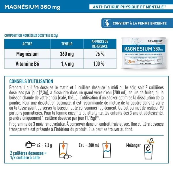 Citrate de Magnésium en poudre - 210g