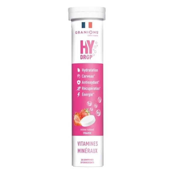 Hydrop Hydratation Électrolytes - Fraise - 20 comprimés