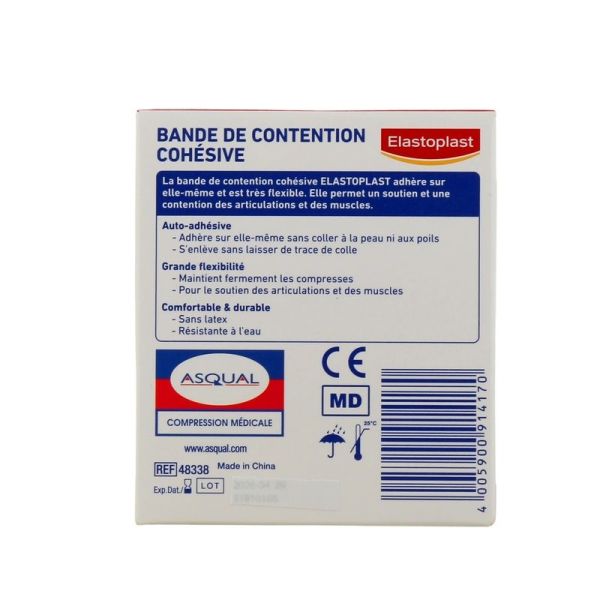 Bande de contention cohésive - 10 cm x 3,5 m, coloris chair
