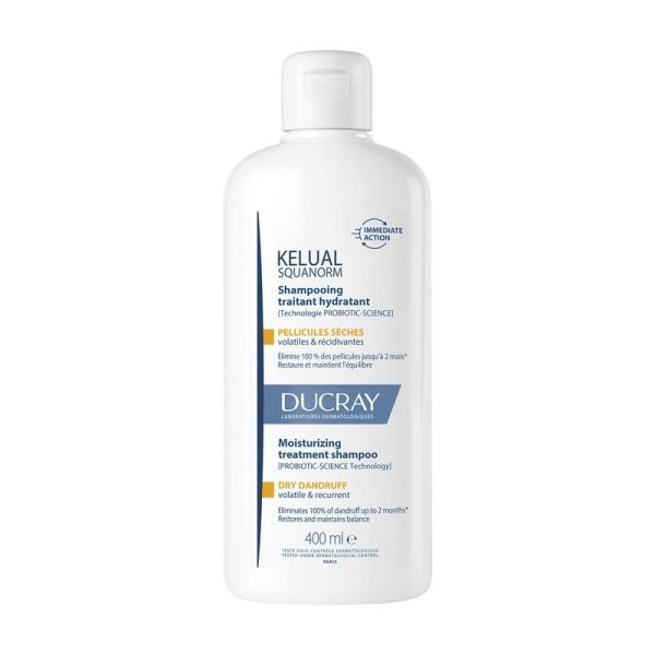 KELUAL SQUANORM Shampooing traitant hydratant - Pellicules sèches - 400ml