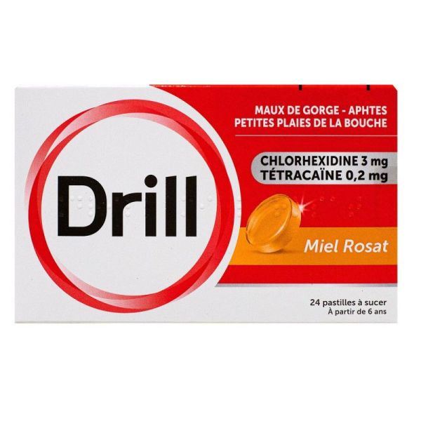 DRILL MIEL-ROSAT, pastille à sucer - 24 pastilles