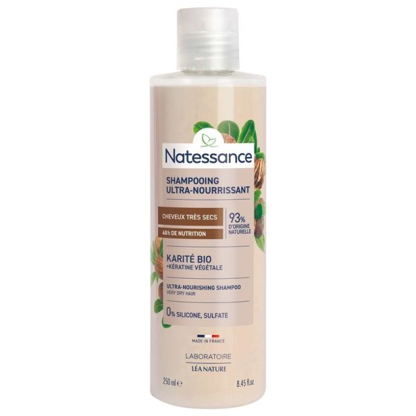 Shampooing Ultra-Nourrissant au Karité Bio et Kératine Végétale - 250ml