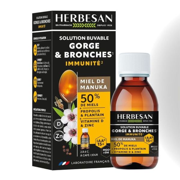 Sirop Miel de Manuka IAA15+ – Gorge & Bronches - 100 ml