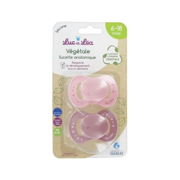 Sucettes anatomiques Végétale 6-18 mois - Lot de 2