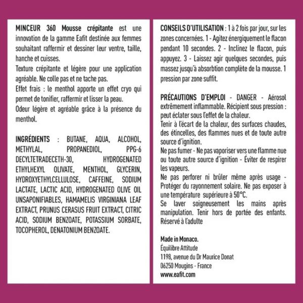 Mousse Crépitante Anti-Cellulite Minceur 360 - 100 ml