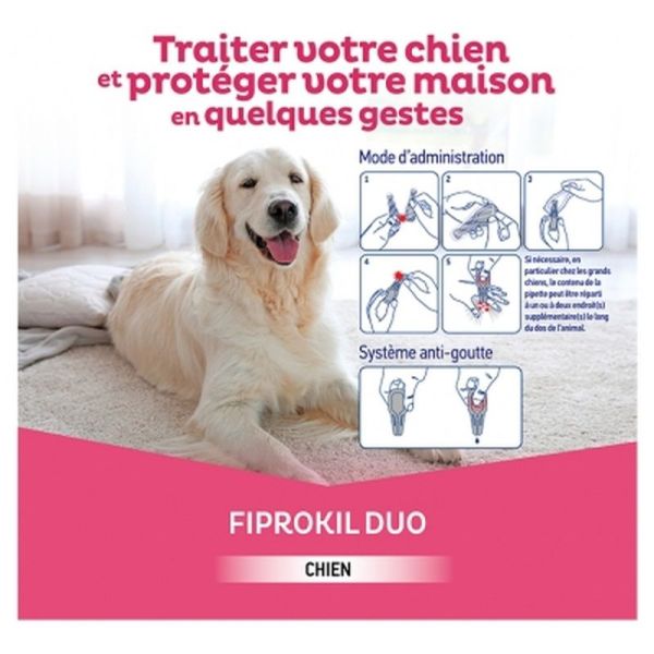 Fiprokil Duo Spot-On Chien 40-60kg - 4x4.02ml