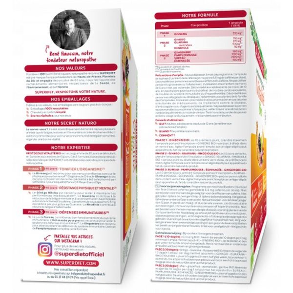 Protocole Vitalité Bio - 30 ampoules