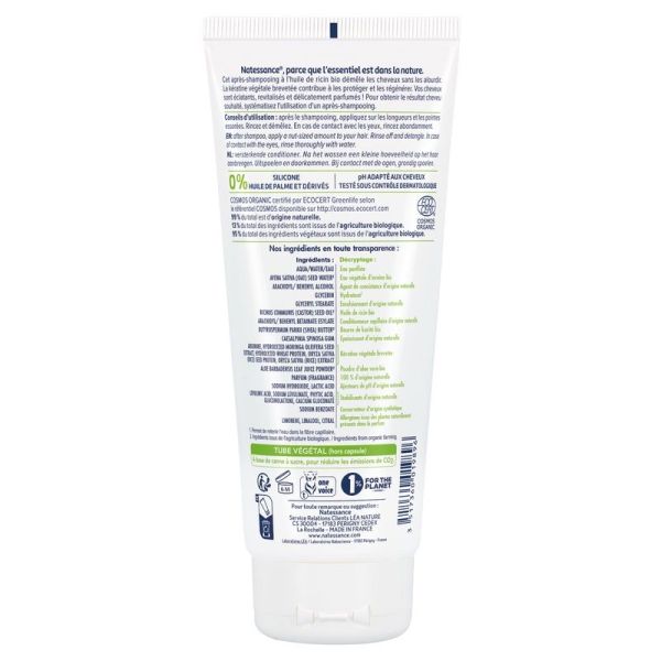 Après-Shampoing Fortifiant Ricin Bio et Kératine Végétale - 200ml